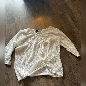 Torrid Ivory Lace Ruched Top